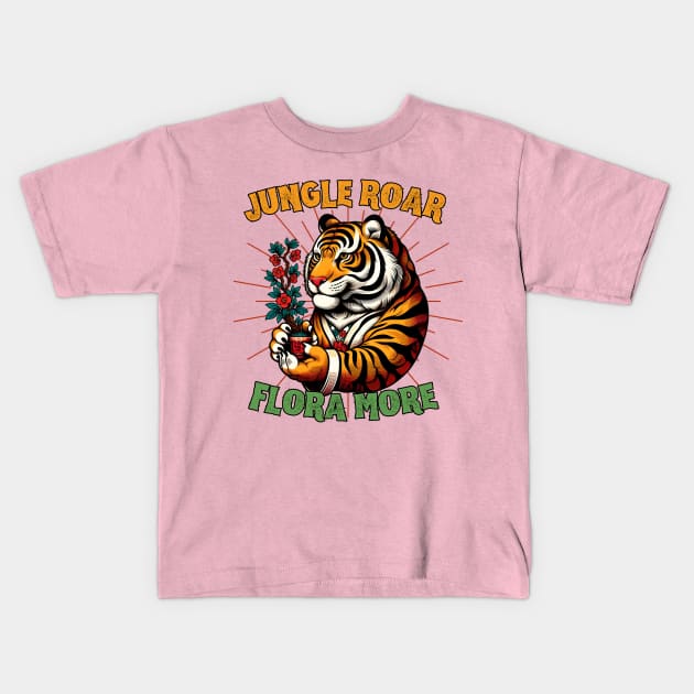 Tiger botanist Kids T-Shirt by Japanese Fever